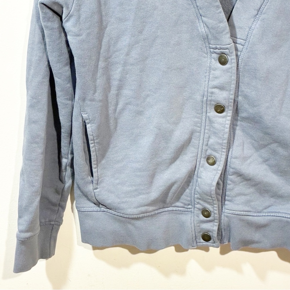 Pact Essential Vintage Blue Snap Button Cardigan Organic Cotton Size Medium - Picture 3 of 6